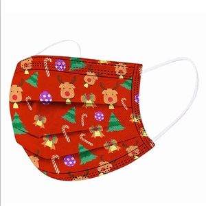 🔥Adult Christmas Disposable Face Mask Industrial 3Ply Ear Loop 10PC Xmas Mask🔥